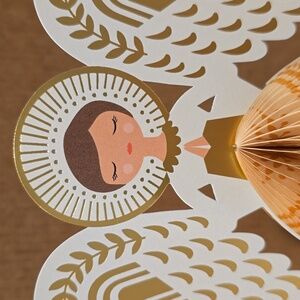 Hallmark Paper Wonder Angel Card with Cream and Gold Accents